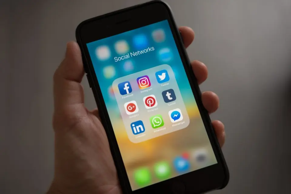 Smartphone showing social media apps